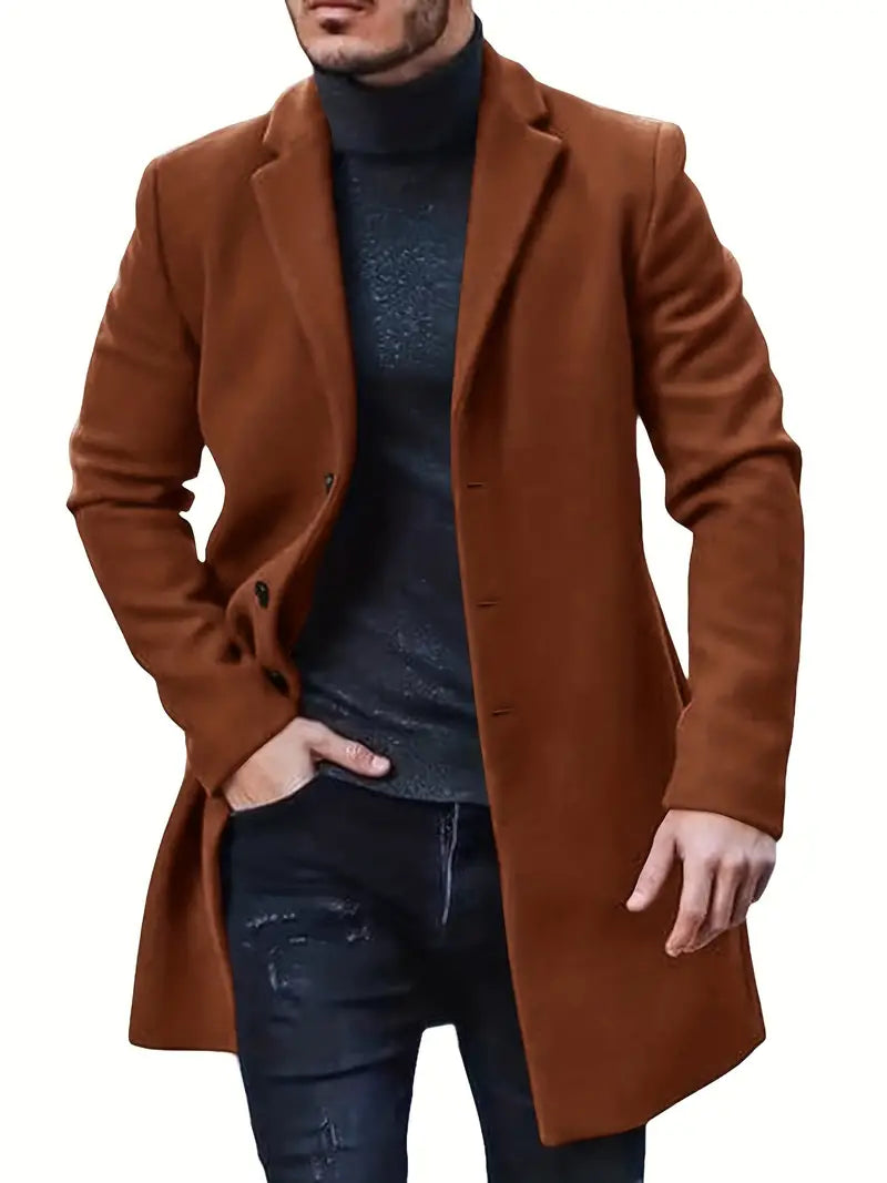 Herren Einreihiger Trenchcoat | Lange