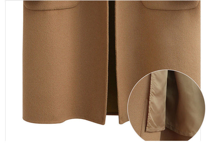 Damen Langer Knopf Daunen Mantel | Taschen