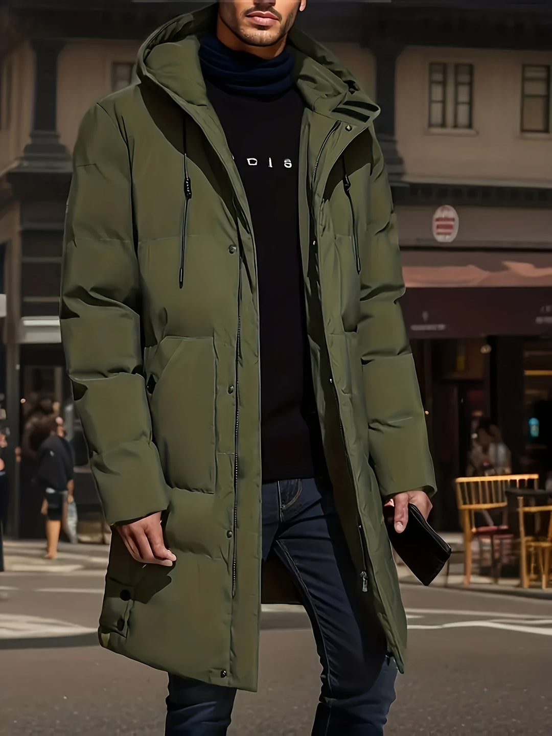 Herren lange Puffer Daunen Winterjacke | Wasserdicht
