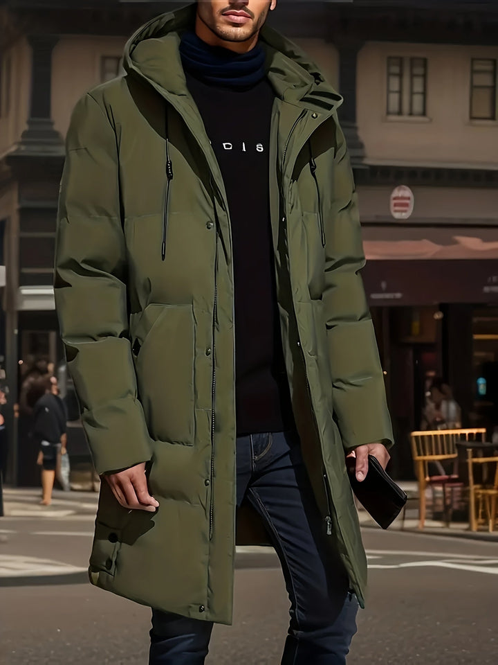Herren lange Puffer Daunen Winterjacke | Wasserdicht