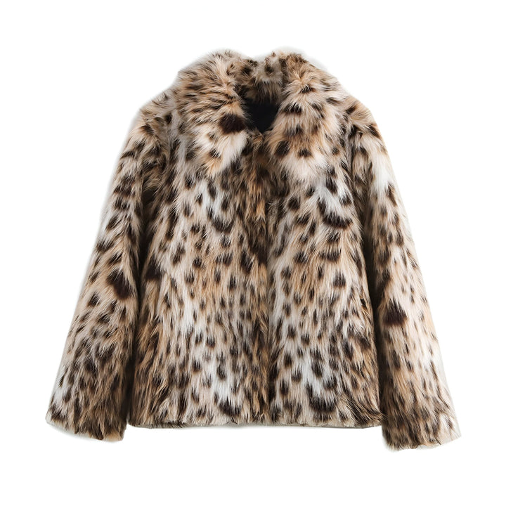 Damen Wintermantel mit Leopardenmuster | Warme