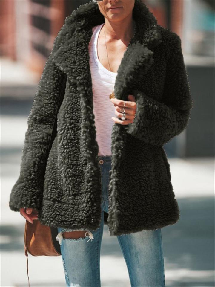 Klassische Damen Teddy Jacke | Flauschig