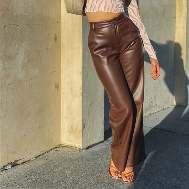 Elegante high-waist hose im lederlook