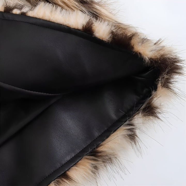 Damen Wintermantel mit Leopardenmuster | Warme