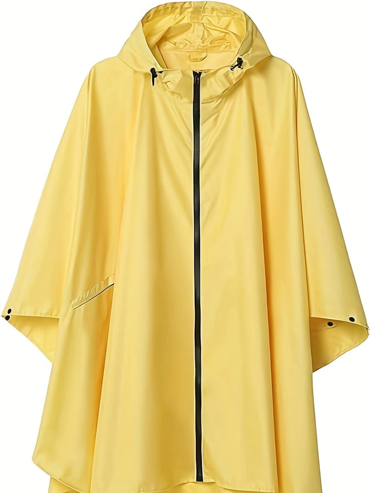 Damen-Regen Poncho mit Kapuze | Reißverschluss