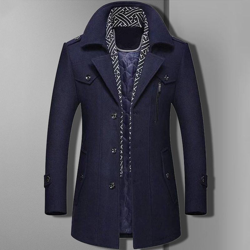 Herren Stilvoller Kragenmantel | Slim Fit