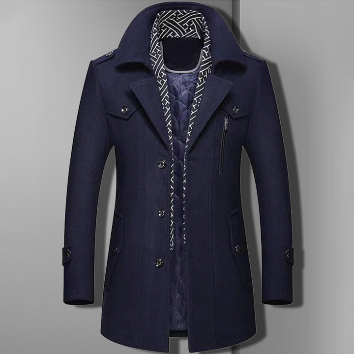 Herren Stilvoller Kragenmantel | Slim Fit