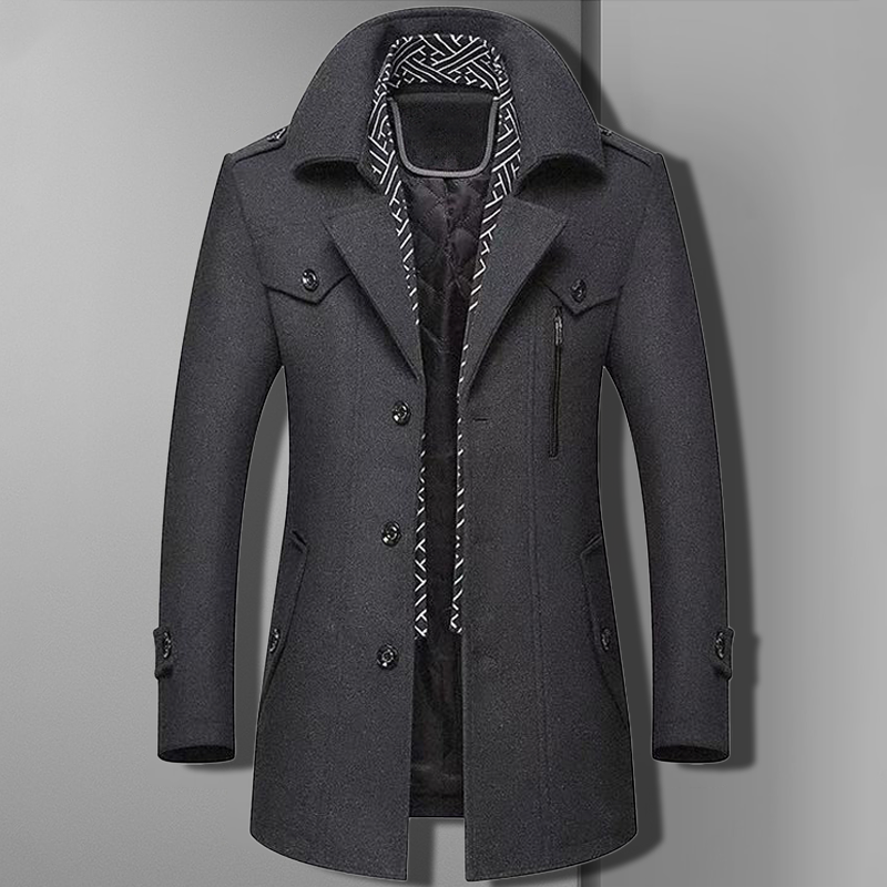 Herren Stilvoller Kragenmantel | Slim Fit