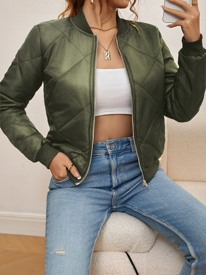 Bomberjacke mit Argyle-Muster für Damen | Lässig