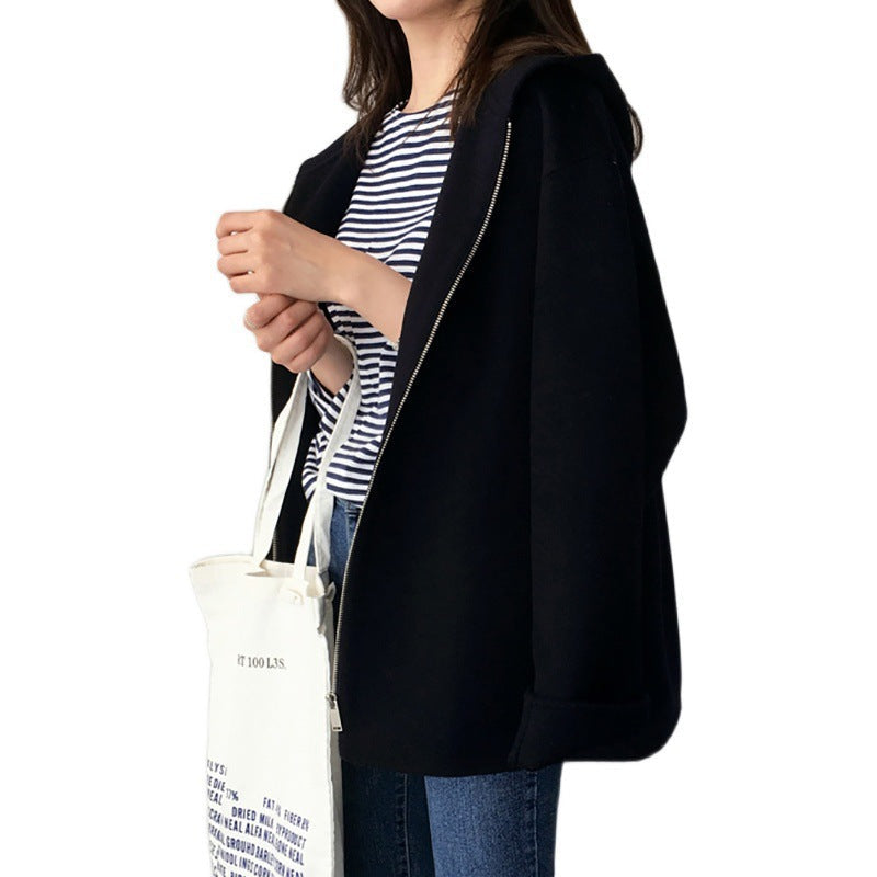 Damen-Strickjacke mit langen Ärmeln | Kapuze