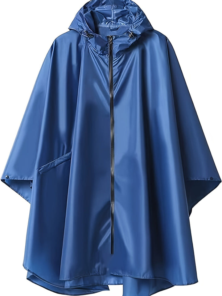 Damen-Regen Poncho mit Kapuze | Reißverschluss