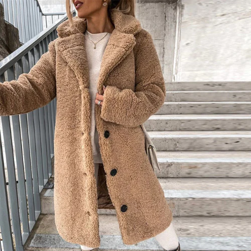 Damen Winter Teddy Jacke Mantel | Lang