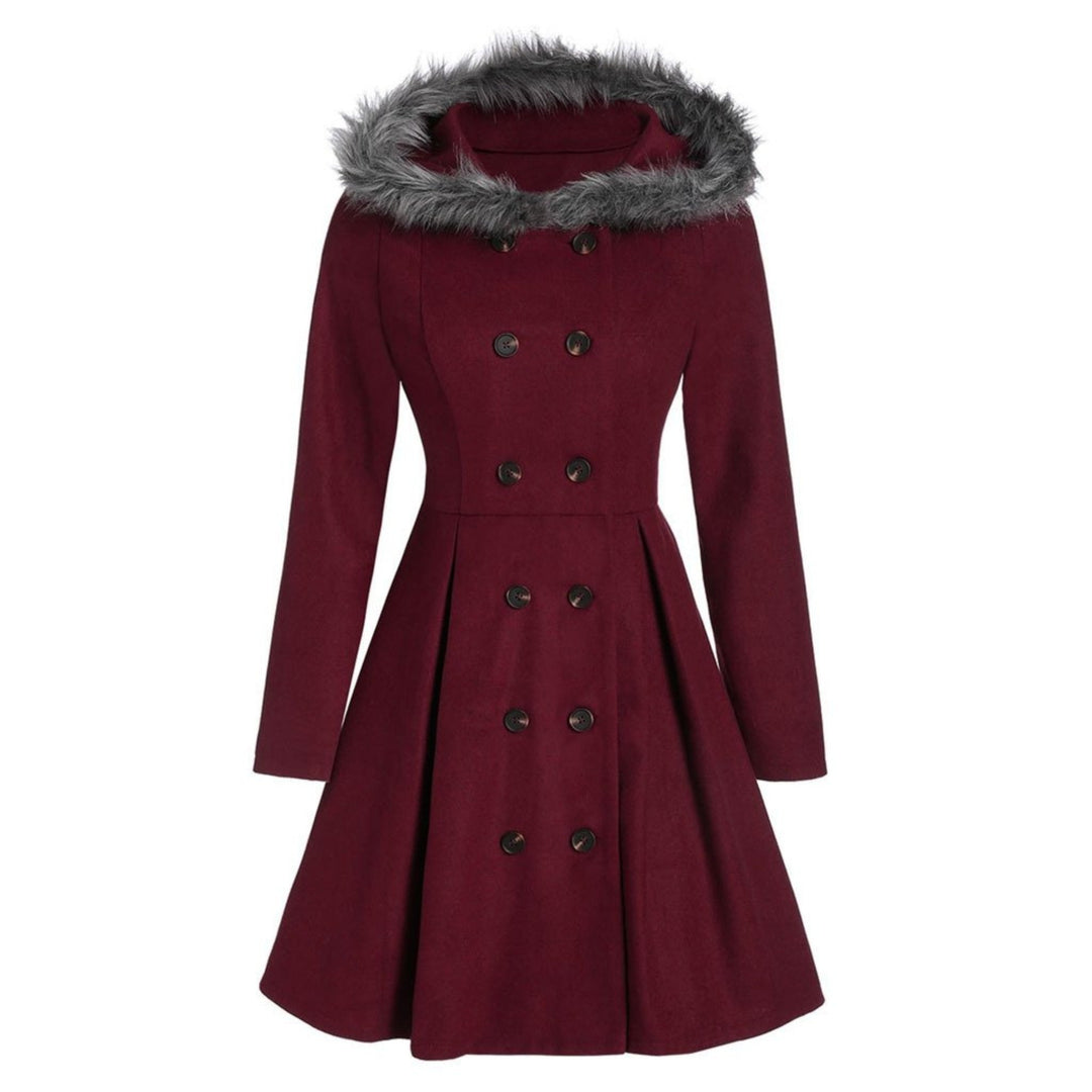 Winter Jacke Lang mit Kapuze und doppelter Knopfleiste  für Damen | Vielseitig