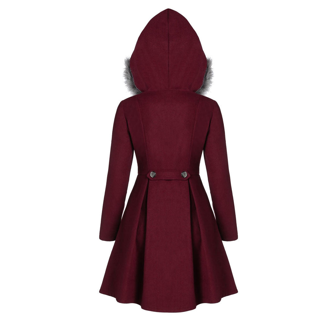 Winter Jacke Lang mit Kapuze und doppelter Knopfleiste  für Damen | Vielseitig