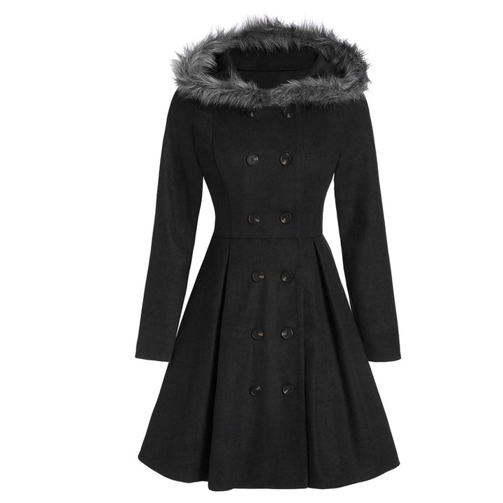 Winter Jacke Lang mit Kapuze und doppelter Knopfleiste  für Damen | Vielseitig