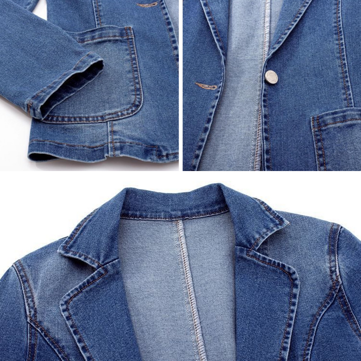 Damen Stilvoll Langarm-Blazer | Knopf Daunen