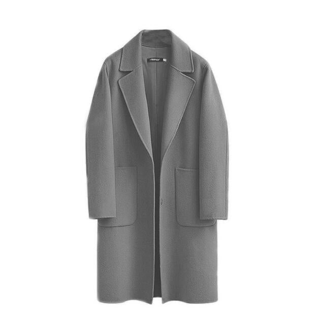 Damen Langer Knopf Daunen Mantel | Taschen