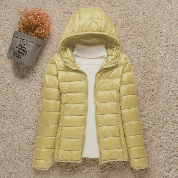 Damen Kapuze Reißverschluss Steppjacke | Puffer