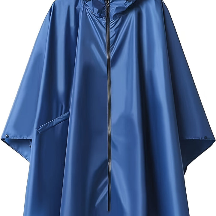 Damen-Regen Poncho mit Kapuze | Reißverschluss