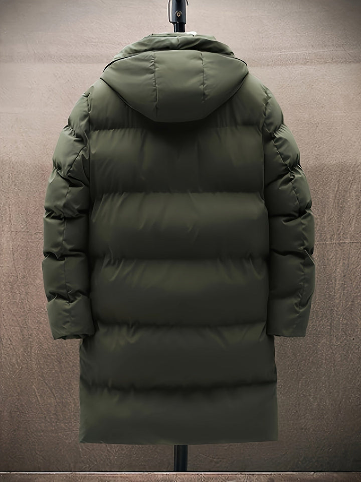Herren Lange Warme Puffer Jacke | Reißverschluss