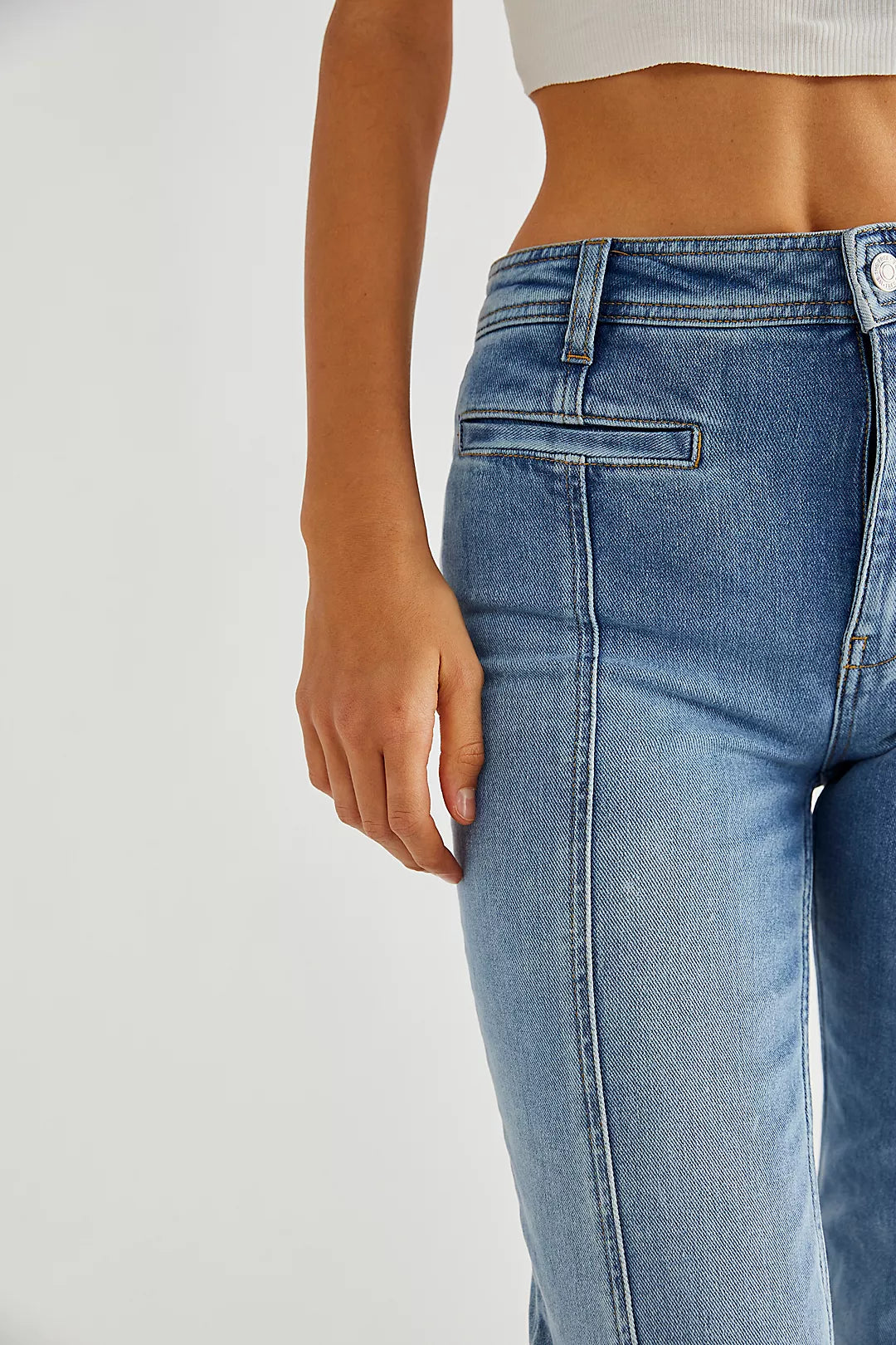 Verspielte glamour high-waist stern-jeans
