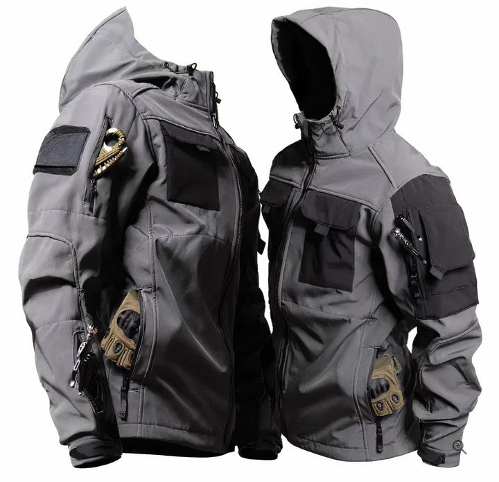 Herren Taktische Reißverschlussjacke | Kapuze