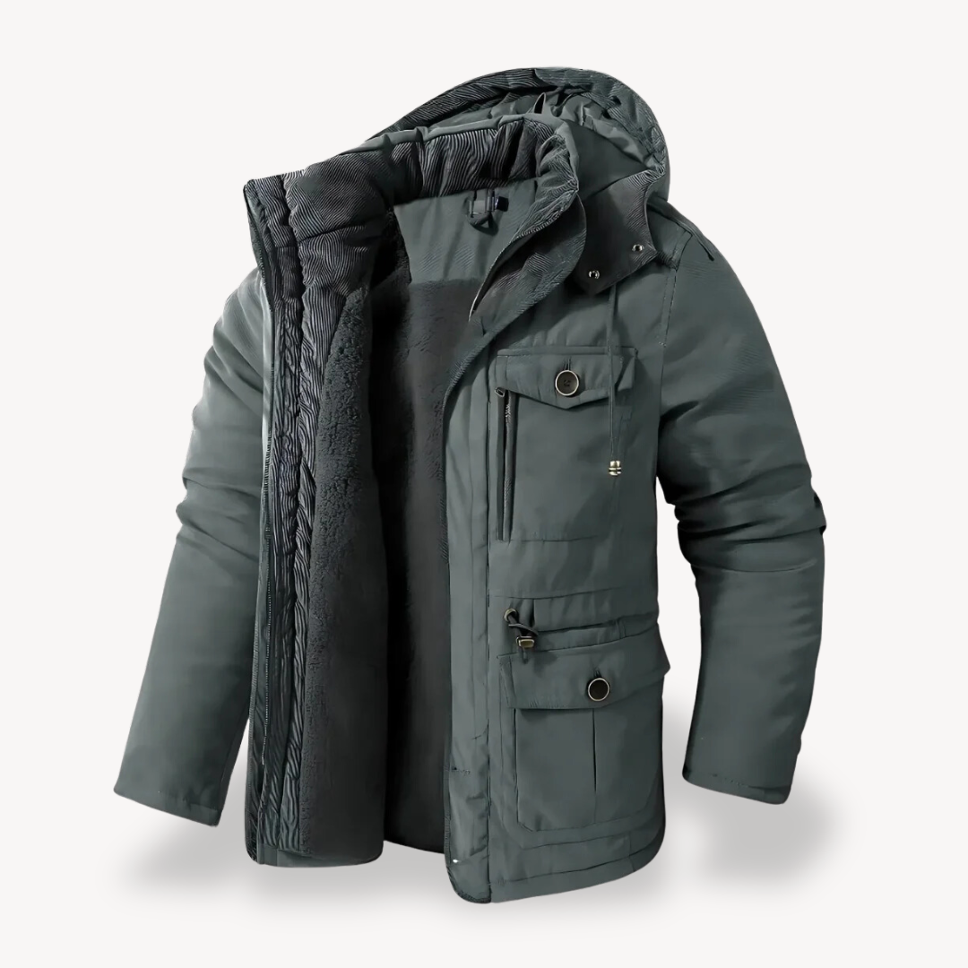 Herren Jacke mit Kapuze und mehreren Taschen | Winter