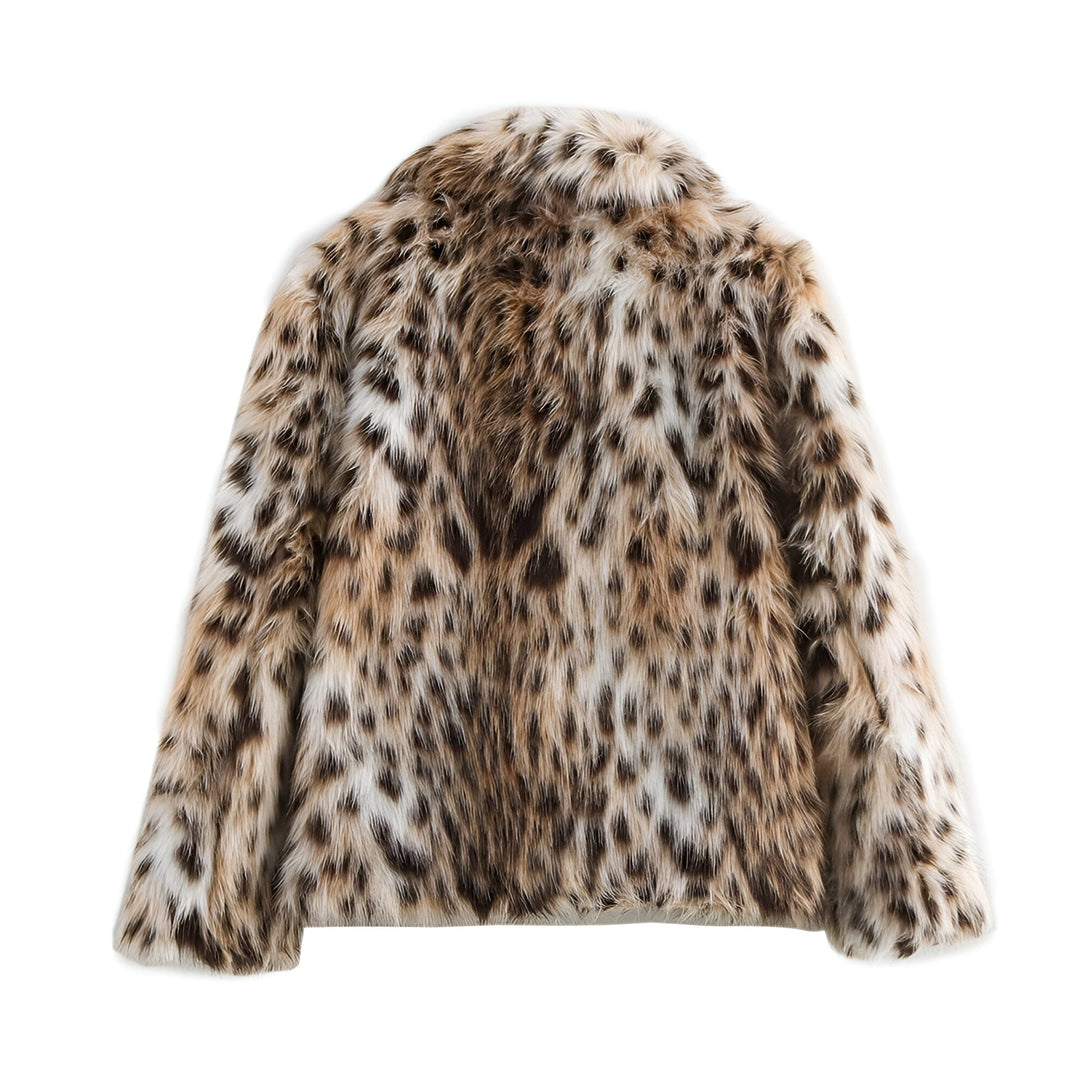 Damen Wintermantel mit Leopardenmuster | Warme