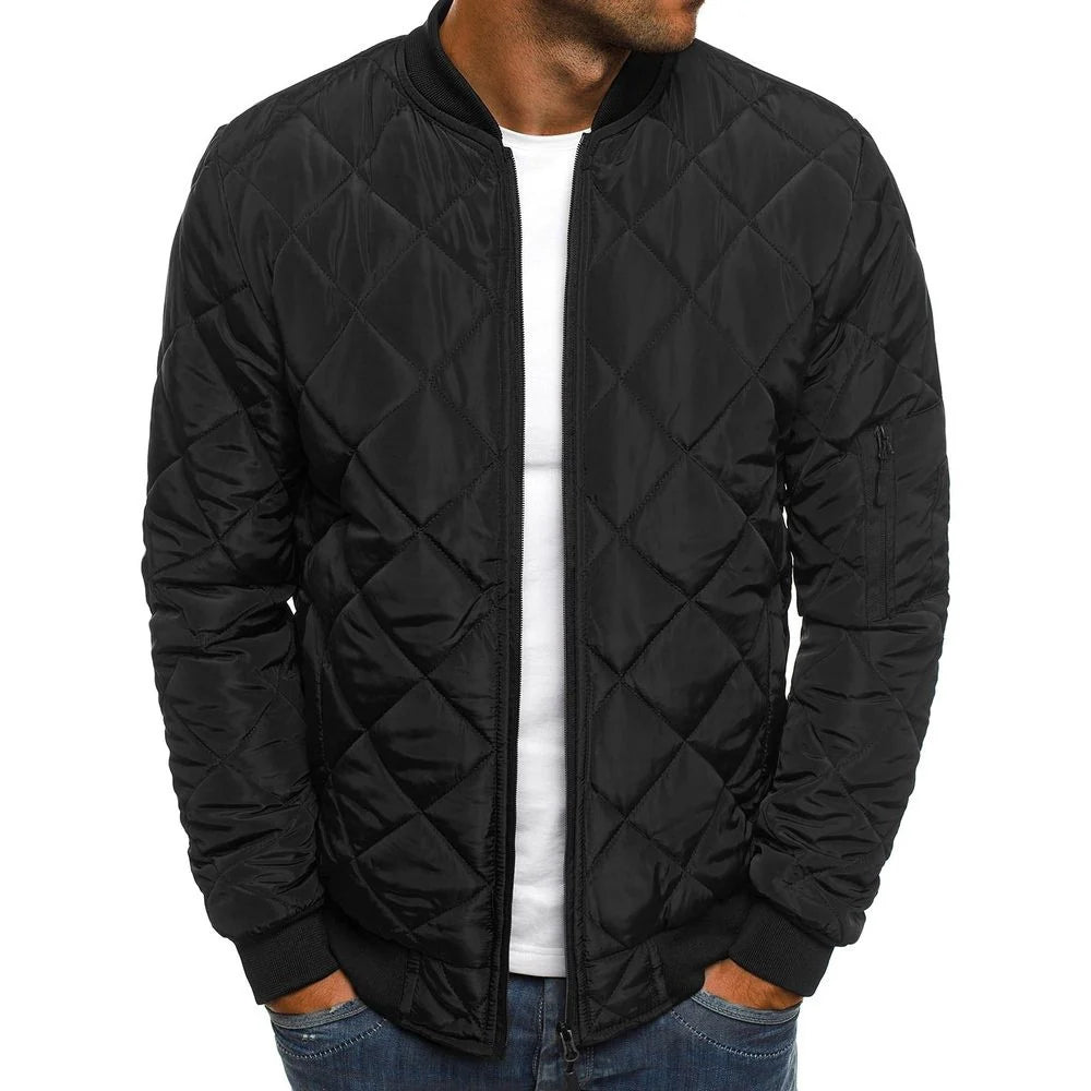 Herren Moderne Steppjacke mit Reißverschluss | Ärmel mit Manschetten