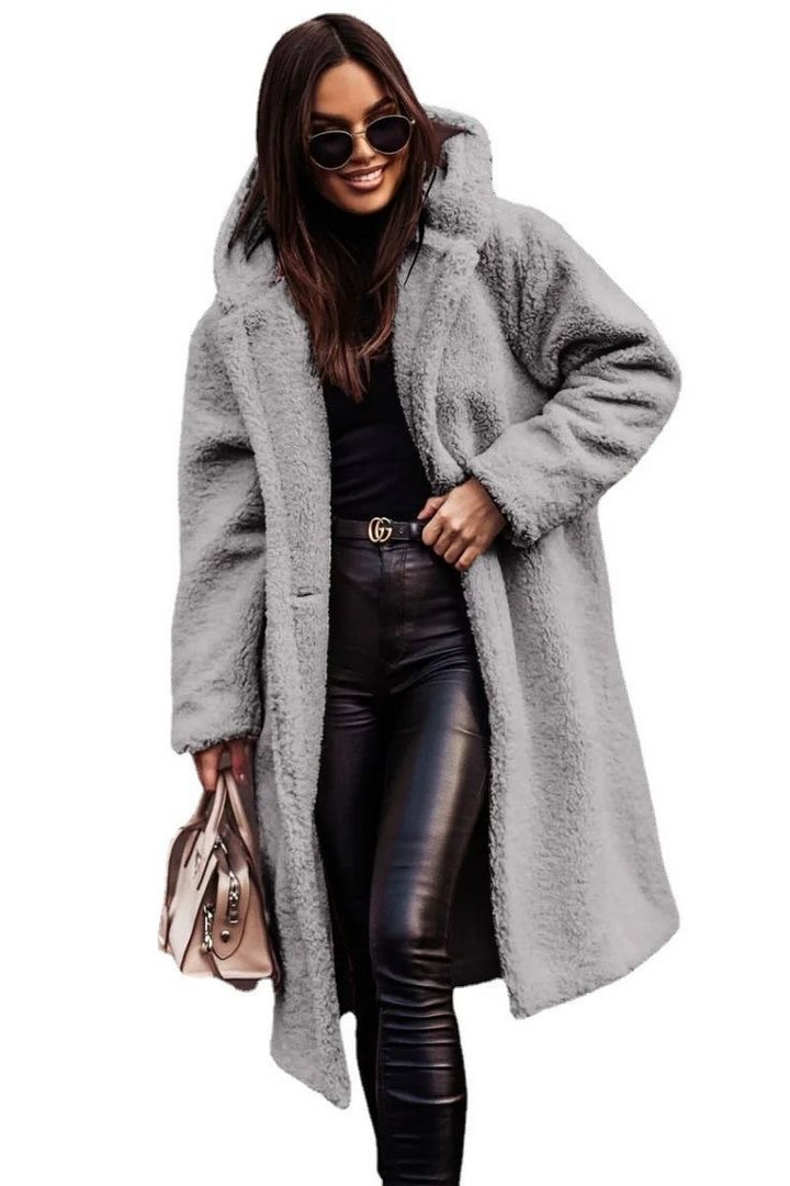 Mittellange Winter Felljacke für Damen | Trendig