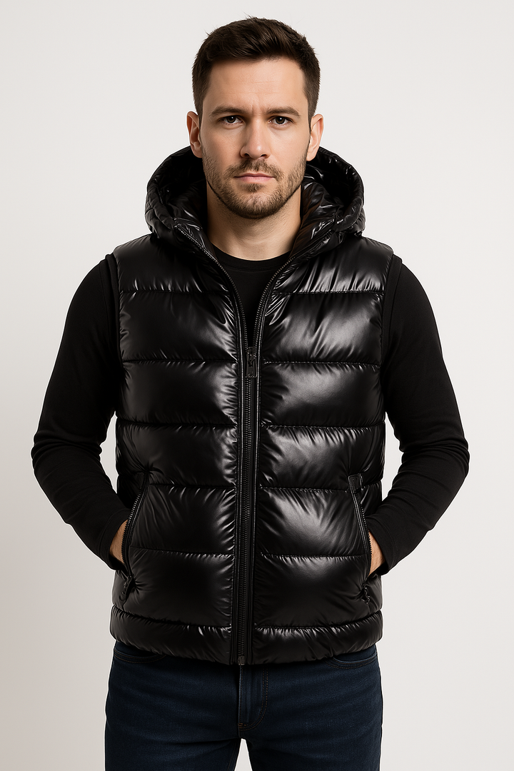 Herren Puffer Ärmellos Weste | Glänzend