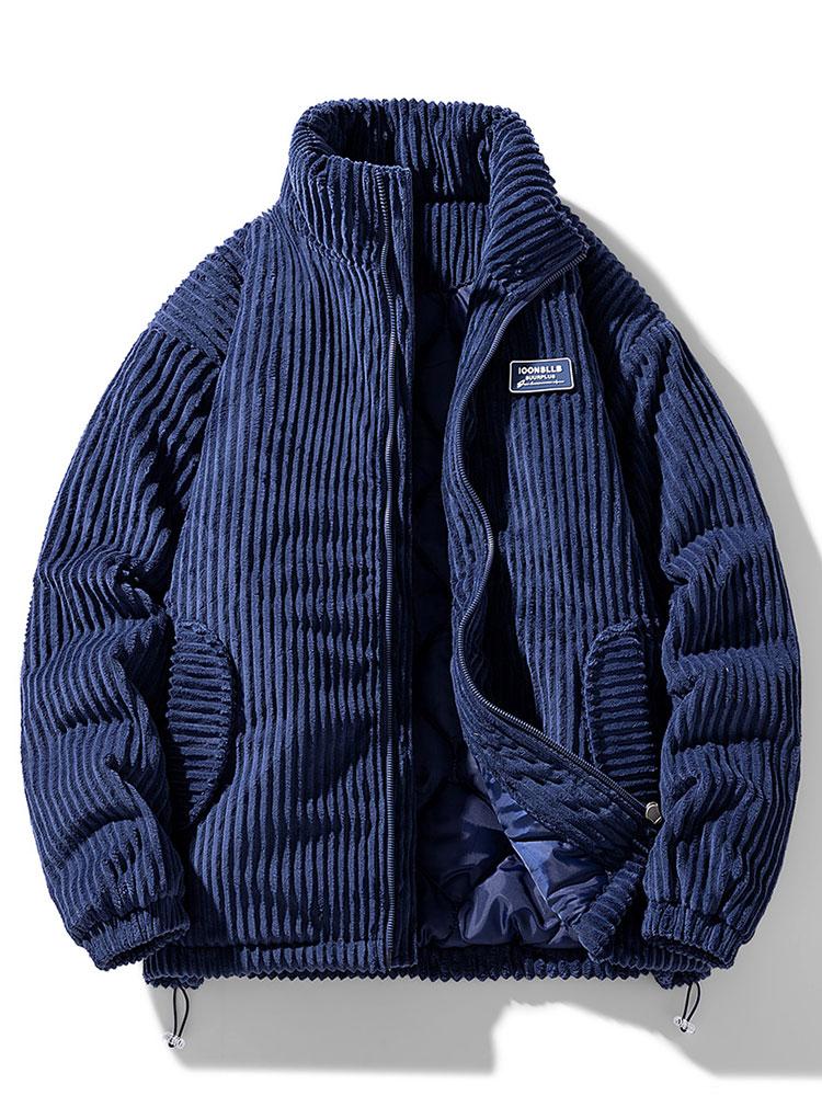 Herren Cord jacke mit Reißverschluss | Stehkragen