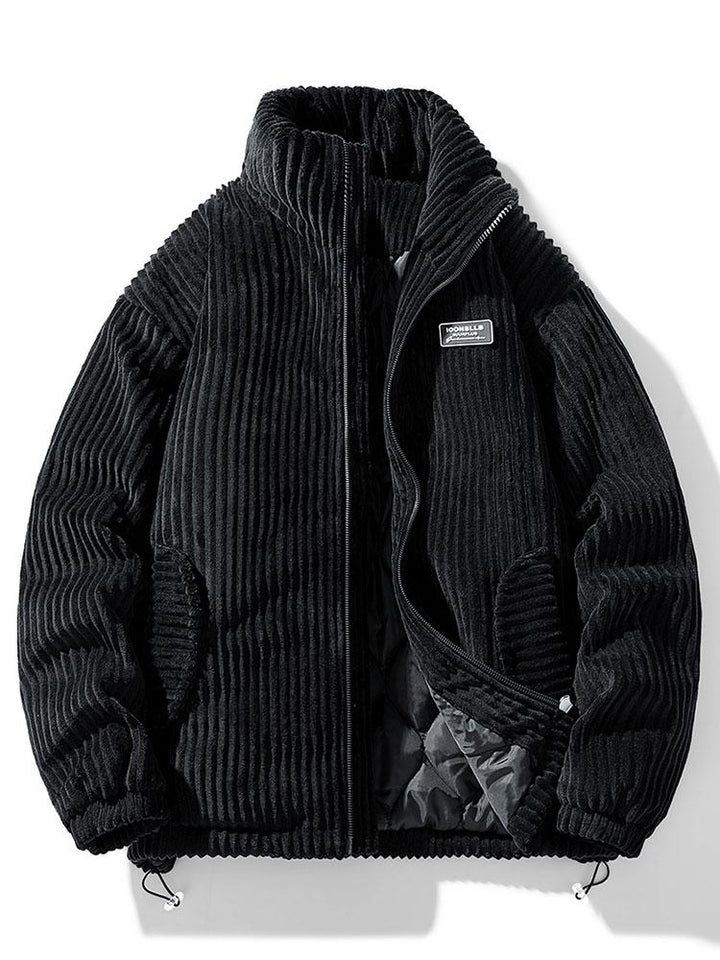 Herren Cord jacke mit Reißverschluss | Stehkragen