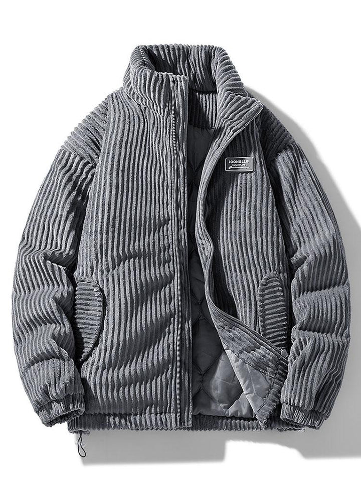 Herren Cord jacke mit Reißverschluss | Stehkragen
