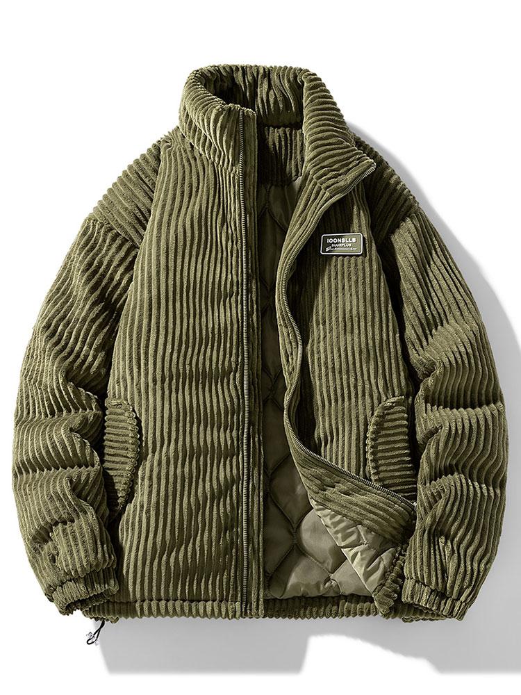 Herren Cord jacke mit Reißverschluss | Stehkragen