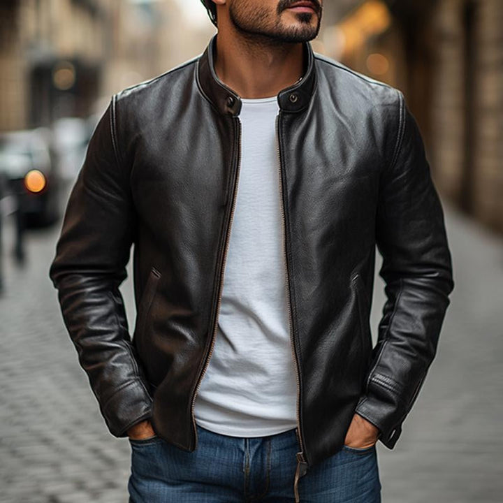 Herren Stylische Biker Jacke | Reißverschluss