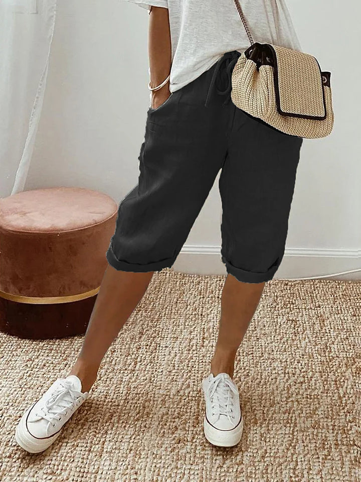 Baumwoll- und Leinen-Shorts für Damen