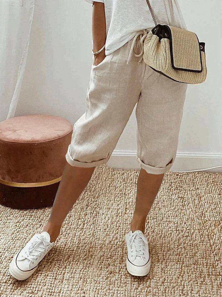 Baumwoll- und Leinen-Shorts für Damen
