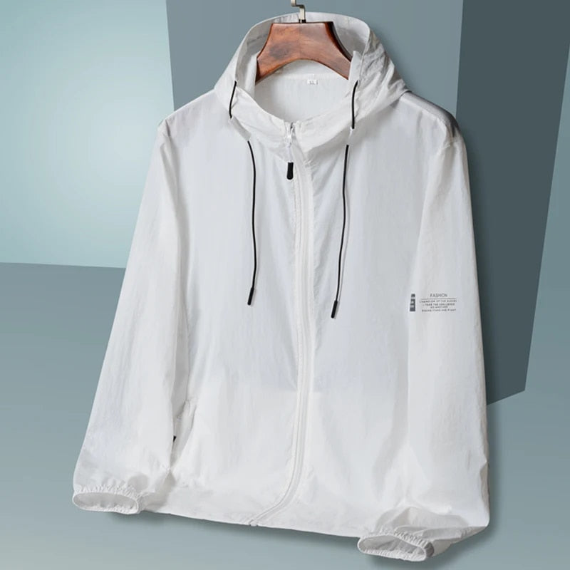 Leichter wasserdichter windbreaker mit kapuze