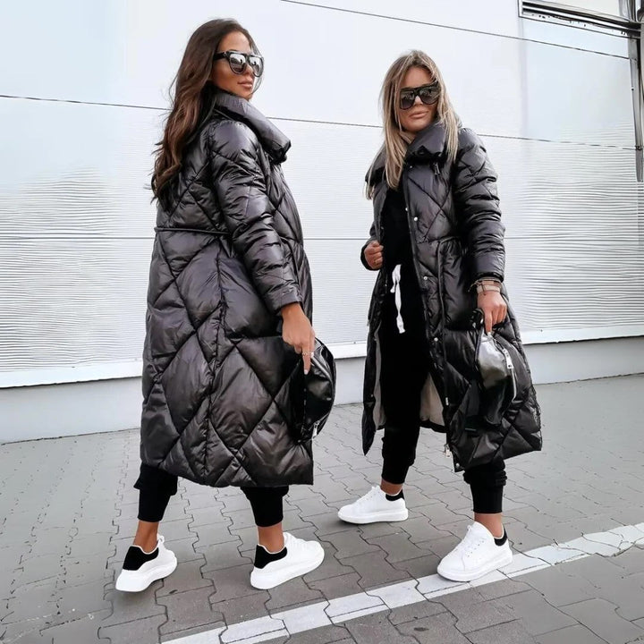 Lang und Glänzend Parka Damen | Puffer