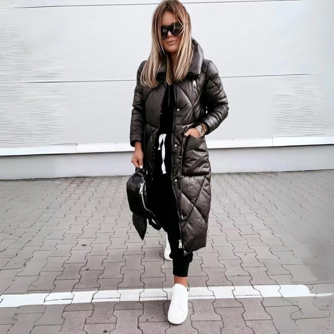 Lang und Glänzend Parka Damen | Puffer