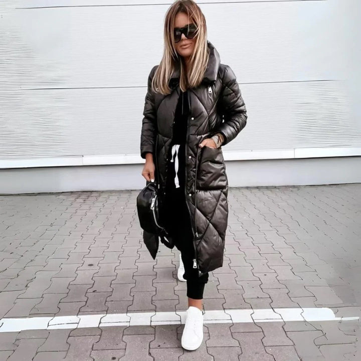 Lang und Glänzend Parka Damen | Puffer
