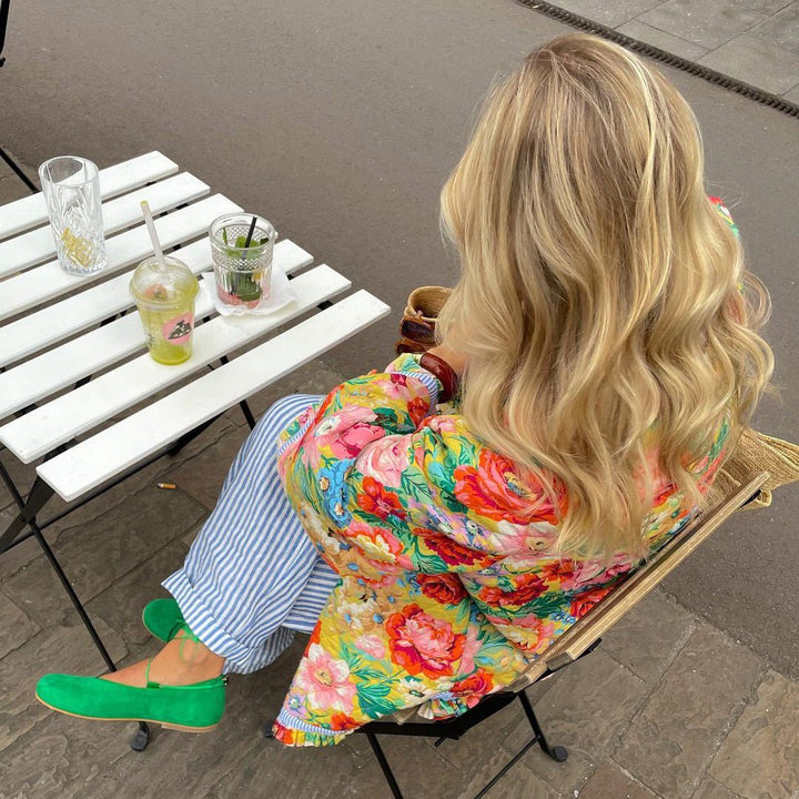 Damen Blumen Druck Jacke | Übergröße