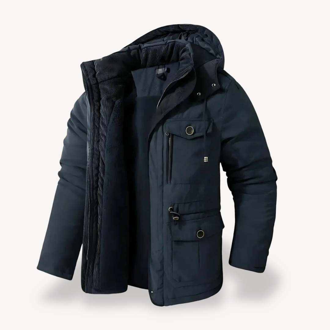 Herren Jacke mit Kapuze und mehreren Taschen | Winter