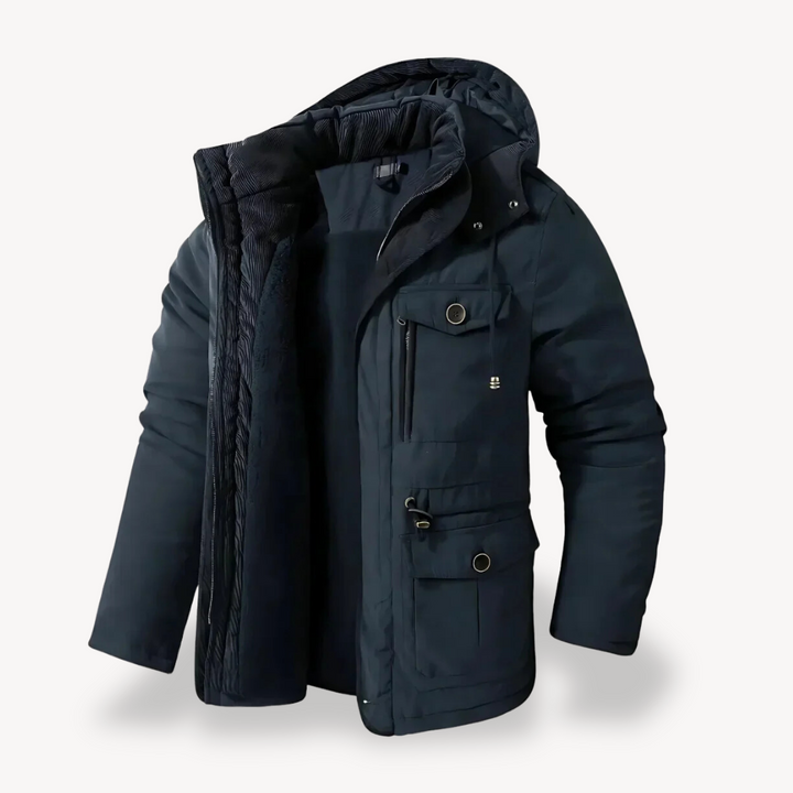 Herren Jacke mit Kapuze und mehreren Taschen | Winter
