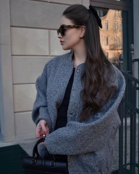 Langärmlige Woll Jacke für Damen | Zeitlos