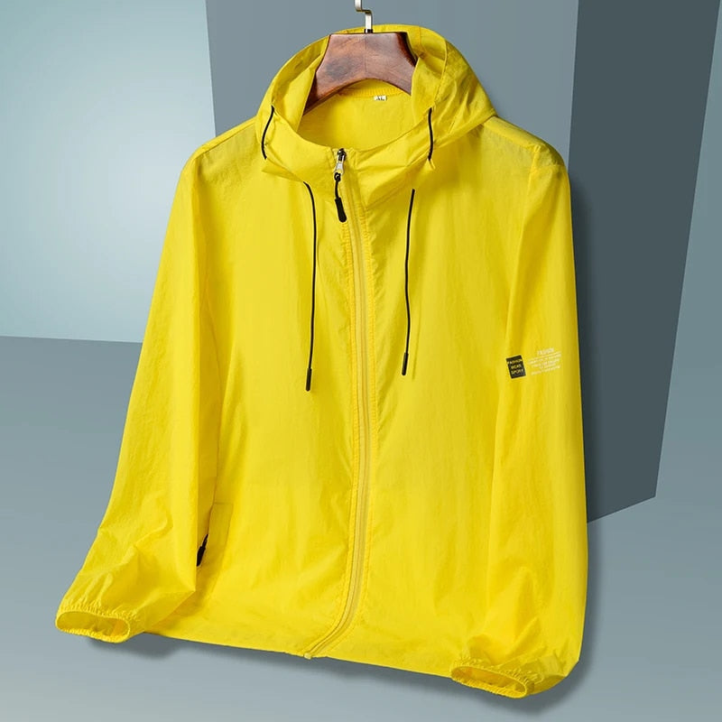 Leichter wasserdichter windbreaker mit kapuze