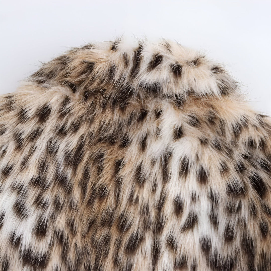 Damen Wintermantel mit Leopardenmuster | Warme