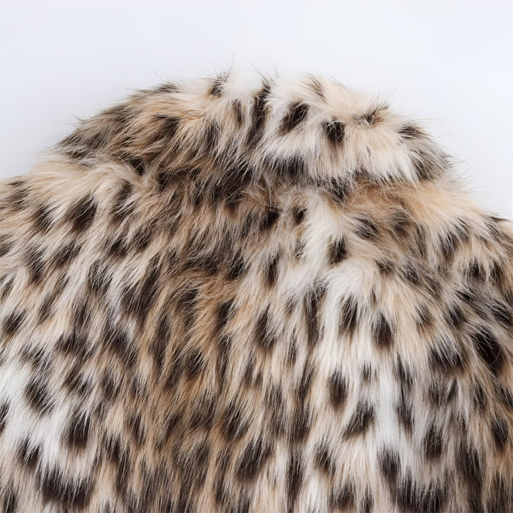 Damen Wintermantel mit Leopardenmuster | Warme