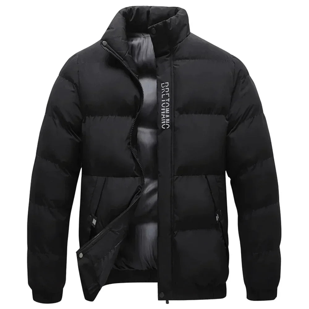 Herren Warme Winter Pufferjacke | Reißverschlusstaschen